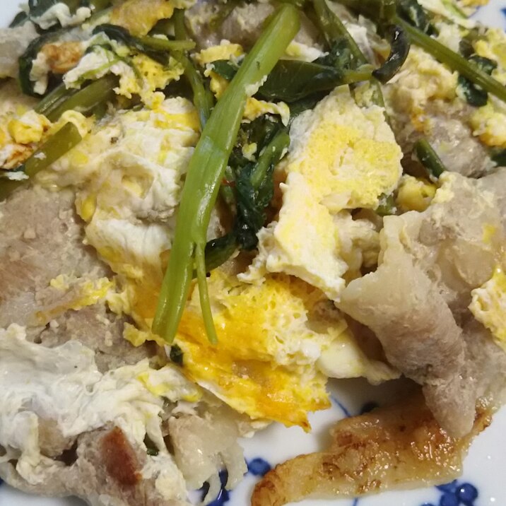 空芯菜と豚肉の卵炒め(^^)